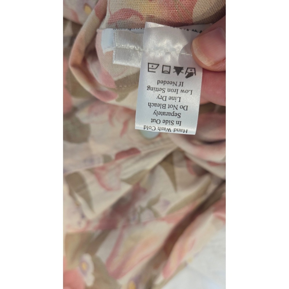 Coldwater Creek Womens Cottage core Linen Button Front Shirt Jacket Medium Pink - Picture 7 of 11